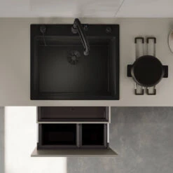 Blanco Etagon 6 Large 1 Bowl Black Edition Silgranit Composite Kitchen Sink & Waste With Tap Ledge - 600 X 510mm 7 Blanco Etagon 6 Large 1 Bowl Black Edition Silgranit Composite Kitchen Sink & Waste With Tap Ledge - 600 X 510mm -Vado Sale Store blanco etagon 6 silgranit black edition sink lifestyle 2