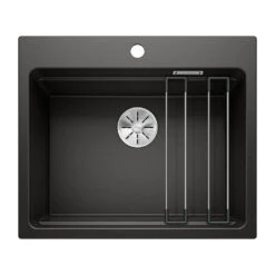 Blanco Etagon 6 Large 1 Bowl White Silgranit Composite Kitchen Sink & Waste With Tap Ledge - 600 X 510mm -Vado Sale Store blanco etagon 6 silgranit black sink cutout