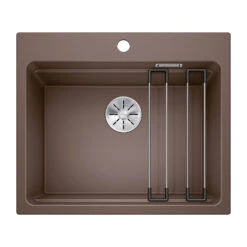 Blanco Etagon 6 Large 1 Bowl White Silgranit Composite Kitchen Sink & Waste With Tap Ledge - 600 X 510mm -Vado Sale Store blanco etagon 6 silgranit coffee sink cutout