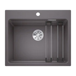 Blanco Etagon 6 Large 1 Bowl White Silgranit Composite Kitchen Sink & Waste With Tap Ledge - 600 X 510mm