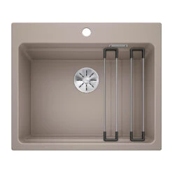 Blanco Etagon 6 Large 1 Bowl White Silgranit Composite Kitchen Sink & Waste With Tap Ledge - 600 X 510mm -Vado Sale Store blanco etagon 6 silgranit tartufo sink cutout