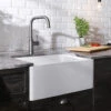 Blanco Belfast Crystal Gloss White Ceramic Kitchen Sink & Waste - 595 X 455mm -Vado Sale Store blanco gloss white belfast ceramic sink lifestyle 2