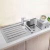 Blanco Lantos 5 S-IF 1.5 Bowl Brushed Stainless Steel Kitchen Sink & Waste With Reversible Drainer - 950 X 500mm