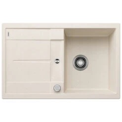 Blanco Metra 45 S Ultra Compact 1 Bowl Inset Black Silgranit Composite Kitchen Sink & Waste With Reversible Drainer - 780 X 500mm -Vado Sale Store blanco metra 1 bowl sink 780x500 soft white