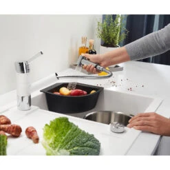 Blanco Metra 45 S Ultra Compact 1 Bowl Inset Black Silgranit Composite Kitchen Sink & Waste With Reversible Drainer - 780 X 500mm -Vado Sale Store blanco metra 45 s silgranit white sink 780x500 lifestyle 2