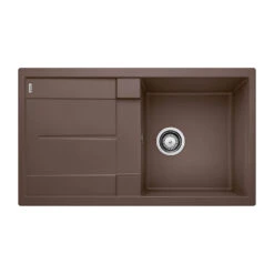 Blanco Metra 5 S Compact 1 Bowl Inset Tartufo Silgranit Composite Kitchen Sink & Waste With Reversible Drainer - 860 X 500mm -Vado Sale Store blanco metra 5 s silgranit coffee sink 860x500 cutout