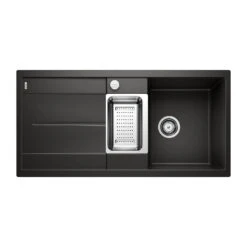 Blanco Metra 6 S 1.5 Bowl Inset Rock Grey Silgranit Composite Kitchen Sink & Waste With Reversible Drainer - 1000 X 500mm 28 Blanco Metra 6 S 1.5 Bowl Inset Rock Grey Silgranit Composite Kitchen Sink & Waste With Reversible Drainer - 1000 X 500mm -Vado Sale Store blanco metra 6 s silgranit black sink 1000x500 cutout