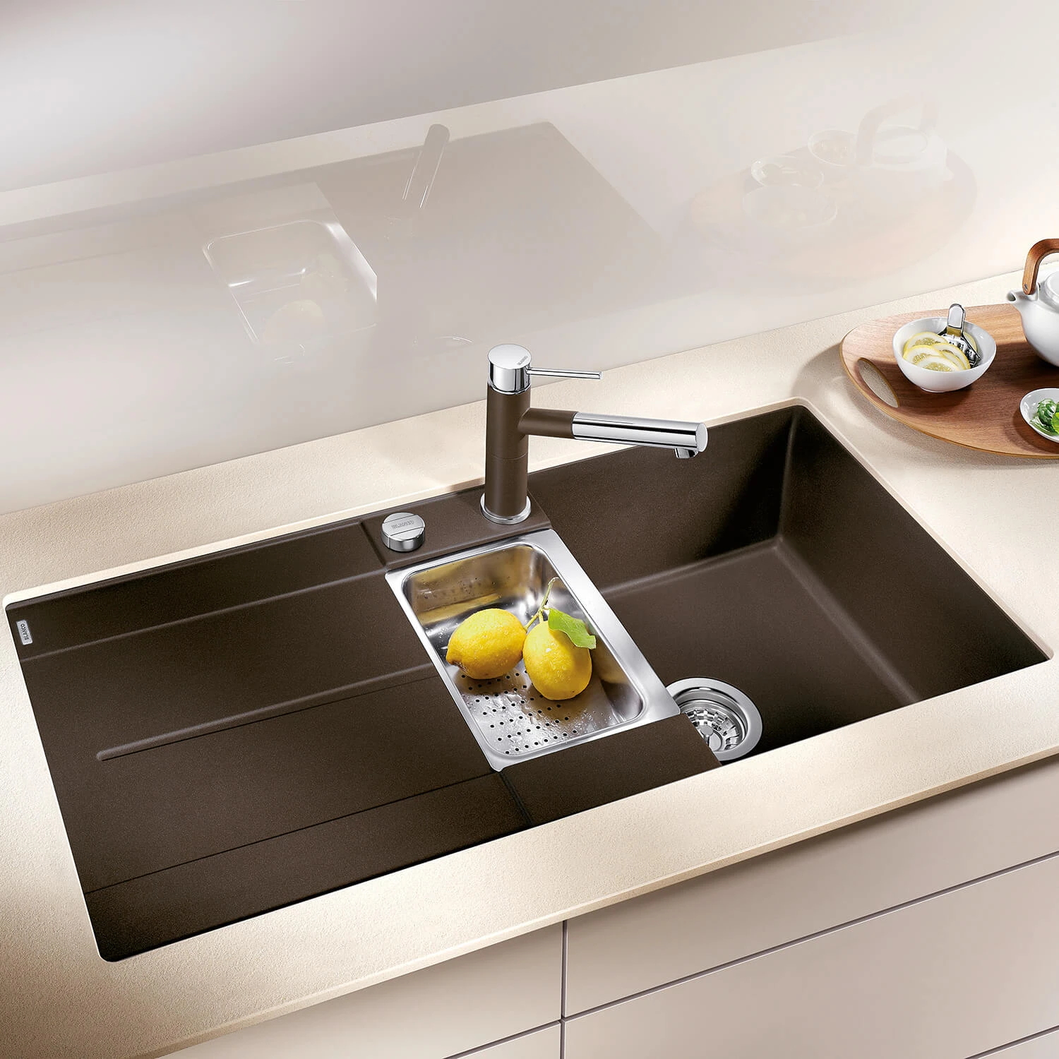 Blanco Metra 6 S 1.5 Bowl Inset Rock Grey Silgranit Composite Kitchen Sink & Waste With Reversible Drainer - 1000 X 500mm 19 Blanco Metra 6 S 1.5 Bowl Inset Rock Grey Silgranit Composite Kitchen Sink & Waste With Reversible Drainer - 1000 X 500mm - Image 17
