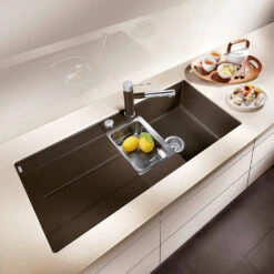 Blanco Metra 6 S 1.5 Bowl Inset Rock Grey Silgranit Composite Kitchen Sink & Waste With Reversible Drainer - 1000 X 500mm 41 Blanco Metra 6 S 1.5 Bowl Inset Rock Grey Silgranit Composite Kitchen Sink & Waste With Reversible Drainer - 1000 X 500mm -Vado Sale Store blanco metra 6 s silgranit coffee sink 1000x500 lifestyle 4