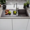 Blanco Metra 6 S 1.5 Bowl Inset Rock Grey Silgranit Composite Kitchen Sink & Waste With Reversible Drainer - 1000 X 500mm 1 Blanco Metra 6 S 1.5 Bowl Inset Rock Grey Silgranit Composite Kitchen Sink & Waste With Reversible Drainer - 1000 X 500mm -Vado Sale Store blanco metra 6 s silgranit rock grey sink 1000x500 lifestyle 1