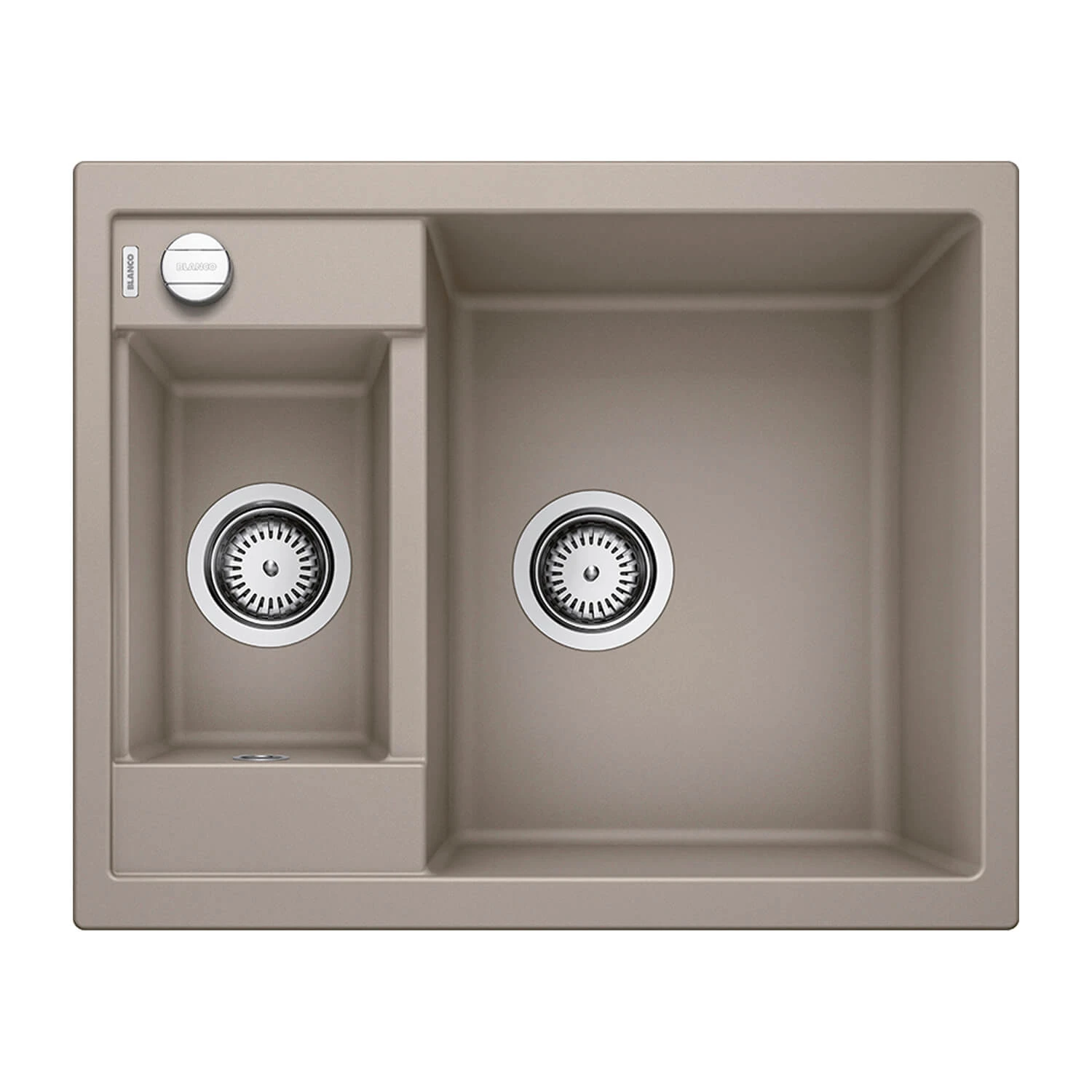 Blanco Metra 6 1.5 Bowl Inset Or Undermount Rock Grey Silgranit Composite Kitchen Sink & Waste - 615 X 500mm 8 Blanco Metra 6 1.5 Bowl Inset Or Undermount Rock Grey Silgranit Composite Kitchen Sink & Waste - 615 X 500mm - Image 6