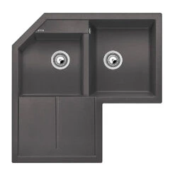 Blanco Metra 9 E Corner 1.5 Bowl Inset Anthracite Silgranit Composite Kitchen Sink & Waste - 830 X 830mm