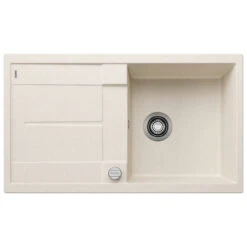 Blanco Metra 5 S Compact 1 Bowl Inset Tartufo Silgranit Composite Kitchen Sink & Waste With Reversible Drainer - 860 X 500mm -Vado Sale Store blanco metra compact 1 bowl sink 860x500 soft white