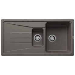 Blanco Sona 6 S 1.5 Bowl Inset Anthracite Silgranit Composite Kitchen Sink & Waste With Reversible Drainer - 1000 X 500mm -Vado Sale Store blanco sona 1.5 bowl inset sink 1000x500 volcano grey