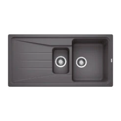 Blanco Sona 6 S 1.5 Bowl Inset Anthracite Silgranit Composite Kitchen Sink & Waste With Reversible Drainer - 1000 X 500mm -Vado Sale Store blanco sona 6 s silgranit rock grey sink 1000x500 cutout