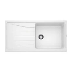 Blanco Sona XL 6 S 1 Bowl Inset White Silgranit Composite Kitchen Sink & Waste With Reversible Drainer - 1000 X 500mm -Vado Sale Store blanco sona xl 6 s silgranit white sink 1000x500 cutout