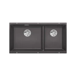 Blanco Subline 1.75 Bowl Undermount Rock Grey Silgranit Composite Kitchen Sink & Waste - 855 X 460mm -Vado Sale Store blanco subline 1 75 bowl rock grey silgranit sink 855x460mm cutout