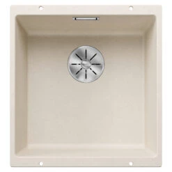Blanco Subline 400-U Compact 1 Bowl Undermount Soft White Silgranit Composite Kitchen Sink & Waste - 430 X 460mm -Vado Sale Store blanco subline 1 bowl undermount sink 430x460 soft white