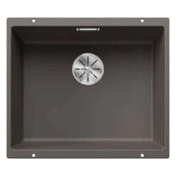 Blanco Subline 500-U 1 Bowl Undermount Alumetallic Silgranit Composite Kitchen Sink & Waste - 530 X 460mm -Vado Sale Store blanco subline 1 bowl undermount sink 530x460 volcano grey