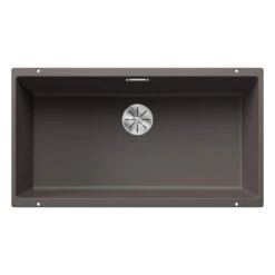 Blanco Subline 800-U Extra Large 1 Bowl Undermount Tartufo Silgranit Composite Kitchen Sink & Waste - 830 X 460mm -Vado Sale Store blanco subline 800 xl bowl volcano grey cutout