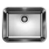 Blanco Supra 500-U Large 1 Bowl Undermount Brushed Stainless Steel Kitchen Sink & Waste - 530 X 430mm