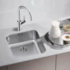 Blanco Supra 450-U 1 Bowl Undermount Brushed Stainless Steel Kitchen Sink & Waste - 480 X 430mm