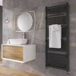 Brenton Peak Anthracite Heated Towel Rail - 1500 X 550mm