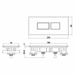 Britton Bathrooms Hoxton Dual Flush Plate And Cistern - Brushed Brass 9 Britton Bathrooms Hoxton Dual Flush Plate And Cistern - Brushed Brass -Vado Sale Store britton bathrooms dual flush plate tech drawing