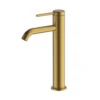 Britton Bathrooms Hoxton Slim Tall Basin Mixer Tap - Brushed Brass -Vado Sale Store britton bathrooms hoxton brushed brass slim tall basin mixer tap cutout