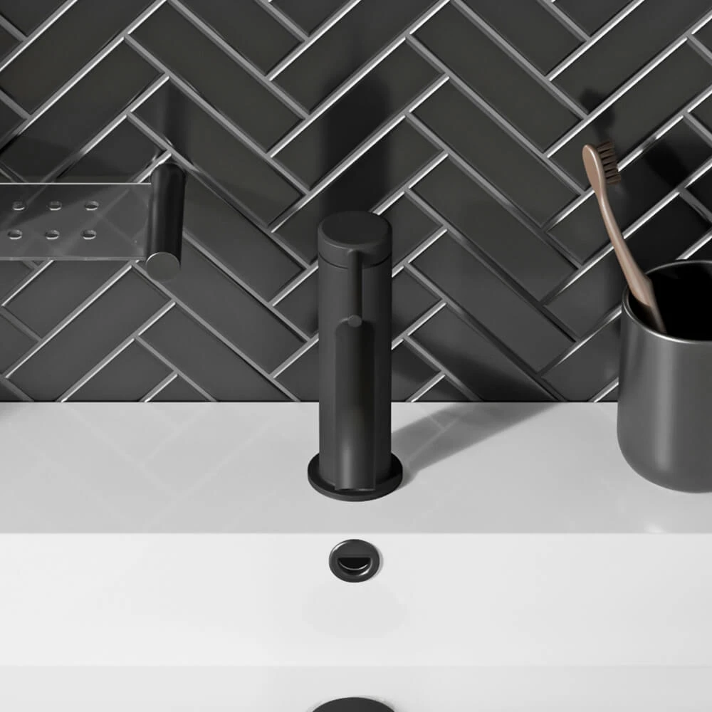 Britton Bathrooms Hoxton Slim Basin Mixer Tap - Matt Black 6 Britton Bathrooms Hoxton Slim Basin Mixer Tap - Matt Black - Image 4