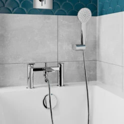 Britton Bathrooms Greenwich Bath Shower Mixer Tap - Chrome -Vado Sale Store britton greenwich bath shower mixer chrome lifestyle 2