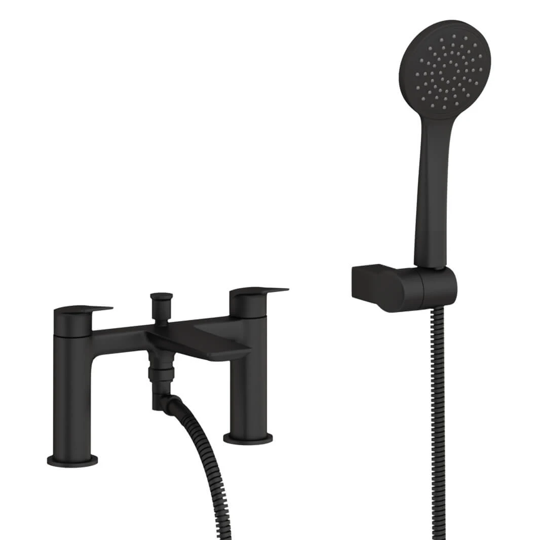 Britton Bathrooms Greenwich Bath Shower Mixer Tap - Matt Black 4 Britton Bathrooms Greenwich Bath Shower Mixer Tap - Matt Black - Image 2