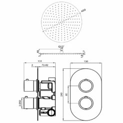 Brooke Concealed Shower Valve & Fixed Shower Head Package - 300mm Ceiling Shower Arm 15 Brooke Concealed Shower Valve & Fixed Shower Head Package - 300mm Ceiling Shower Arm -Vado Sale Store brooke shower valve fixed head 150 arm kit tech v3
