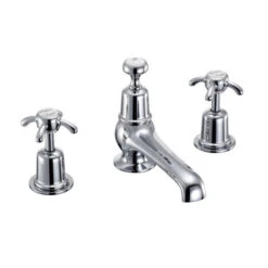 Burlington Anglesey 3 Tap Hole Thermostatic Basin Mixer With Pop-Up Waste