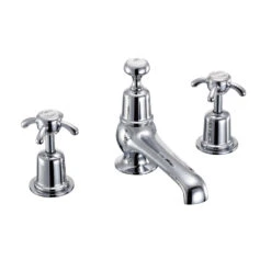 Burlington Anglesey Regent 3 Tap Hole Basin Mixer With Pop-up Waste