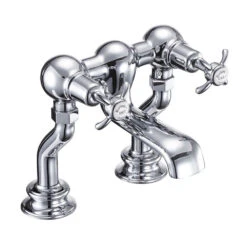 Burlington Anglesey Regent Deck Mounted Bath Filler Tap With Straight Valves