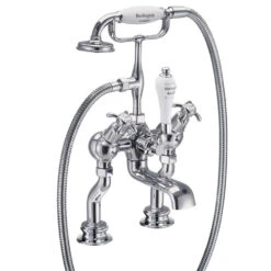 Burlington Anglesey Regent Tall Deck Mounted Bath Shower Mixer With Straight Valves