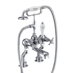 Burlington Anglesey Regent Tall Deck Mounted Bath Shower Mixer With Straight Valves -Vado Sale Store burlington anglesey dm rbsm str