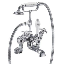 Burlington Anglesey Wall Mounted Bath Shower Mixer With Straight Valves & S Adjuster
