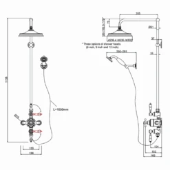 Burlington Avon Exposed Thermostatic Shower Kit With Handset And 12" Shower Head -Vado Sale Store burlington avon exposed shower kit handset tech5B15D