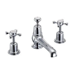 Burlington Claremont 3 Tap Hole Basin Mixer With Pop-up Waste