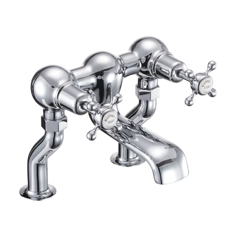 Burlington Claremont Deck Mounted Bath Filler Tap With Straight Valves 3 Burlington Claremont Deck Mounted Bath Filler Tap With Straight Valves