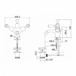 Burlington Kensington Bidet Mixer Tap With Pop Up Waste -Vado Sale Store burlington kensington bidet tap waste ke13qt tech