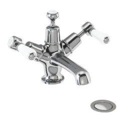 Burlington Kensington Basin Mixer Tap With High Central Indice And Pop-Up Waste