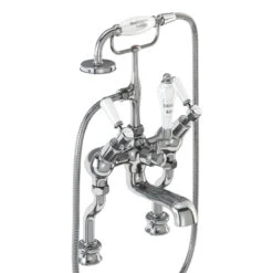 Burlington Kensington Regent Tall Deck Mounted Bath Shower Mixer With Straight Valves -Vado Sale Store burlington kensington dm rbsm ang