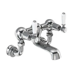 Burlington Kensington Regent Wall Mounted Bath Filler Tap With Straight Valves