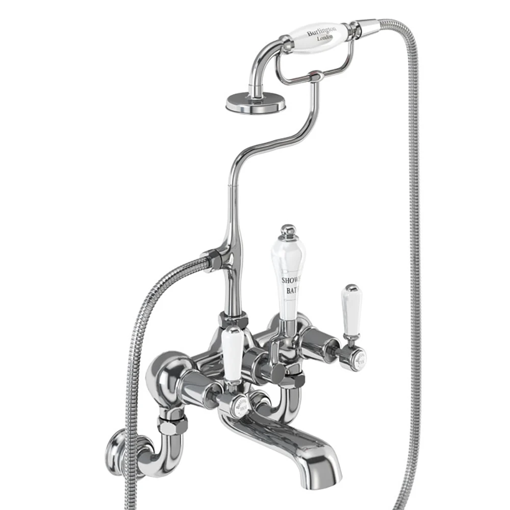 Burlington Kensington Regent Tall Wall Mounted Bath Shower Mixer With Angled Valves 3 Burlington Kensington Regent Tall Wall Mounted Bath Shower Mixer With Angled Valves