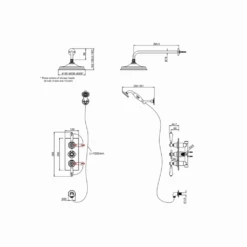Burlington Trent Concealed 2 Outlet Thermostatic Shower Kit With 12" Shower Head -Vado Sale Store burlington trent 3 handle shower kit tech