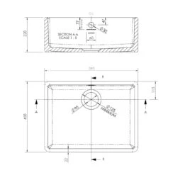Butler & Rose Ceramic Fireclay Belfast / Butler Kitchen Sink With Waste - 595 X 450mm 15 Butler & Rose Ceramic Fireclay Belfast / Butler Kitchen Sink With Waste - 595 X 450mm -Vado Sale Store butler and rose 1 bowl fireclay ceramic sink tech drawing