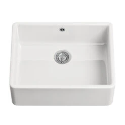 Butler & Rose Ceramic Fireclay Belfast / Butler Kitchen Sink With Waste - 595 X 450mm 14 Butler & Rose Ceramic Fireclay Belfast / Butler Kitchen Sink With Waste - 595 X 450mm -Vado Sale Store butler and rose belfast large bowl sink cutout 2